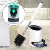 Swanew - 2x Brosse wc de toilette en silicone 2 en 1 support hygiénique brosse de toilette toilette brosse de toilette
