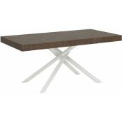 Table extensible 180x90/284 cm Karida Noyer cadre Blanc