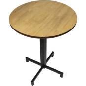 Table iCub Pied Central Noir avec Plateau rond 20mm. 60Dia.x75h.cm - Noir