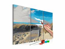 Tableau à peindre par soi-même - plage (ciel bleu)