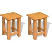 Tables de salon 2 pcs 27x24x37 cm en bois de chêne
