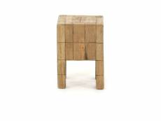 Tabouret en bois carré bois recyclé - noldor