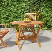 Torana - Table pliable de jardin 90x75 cm Bois d'acacia solide