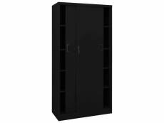 Vidaxl armoire de bureau avec porte coulissante noir 90x40x180cm acier