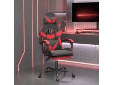 Vidaxl chaise de jeu pivotante et repose-pied noir et rouge similicuir