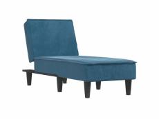 Vidaxl chaise longue bleu velours