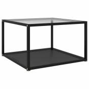 Vidaxl vidaXL Table basse Transparent et noir 60x60x35