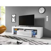 VIVALDI Meuble TV - EVEREST 2 - 140 cm - blanc mat