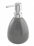 WENKO Distributeur savon, liquide, porte savon liquide Polaris, Gris foncé, céramique, 10x16,5x9,4 cm