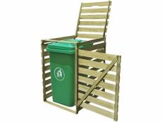 Abri de poubelle | cache-poubelle 240 l bois imprégné meuble pro frco43548