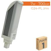 Ampoule led G24-PL 7W 700LM (2 broches) Blanc Chaud 3000K - Lot de 1 u. - Blanc Chaud 3000K