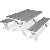 ANNECY - Table de jardin en aluminium et plateau HPL