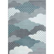 Bambi - cloudy - Tapis enfant motifs Nuages (Bleu - 160x230cm)