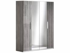Betty - armoire 4 portes avec miroir central