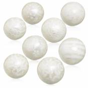 BigBuy Home Balles CAPIZ Décoration Blanc 10 x 10 x 10 cm (8 Unités)