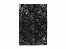 Bobochic tapis poil mi-long rectangulaire syna motif graphique noir + gris 160x230