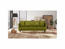 Canape - sofa - divan constance canapé droit fixe 4 places - velours vert sapin - classique - l 212 x p 93 cm