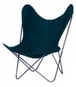 Chaise AA Butterfly INDOOR / Coton - Structure chromée - AA-New Design vert en tissu