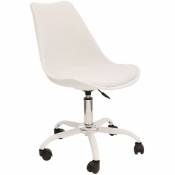Chaise de bureau à roulettes design Kiruna Blanc