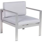 Chaise de terrasse ou de jardin en aluminium avec coussins gris clair Matériaux durables et design ultra moderne Trendy Beliani Gris