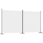 Cloison de séparation 2 panneaux Blanc 348x180 cm Tissu vidaXL - White