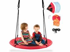 Costway balançoire nid d’oiseau avec tente amovible ø100cm et corde , capacité de charge 150 kg pour enfants et adultes, balançoire intérieur/extérieu