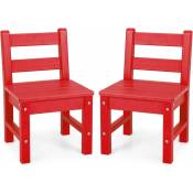 Costway - Lot de 2 Chaises pour Enfants en Plastique pe - 34 x 33 x 57 cm (l x l x h) Rouge