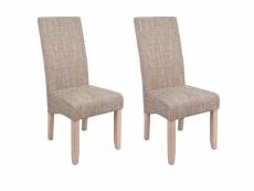 Duo de chaises beige tissus-bois - pure - l 62 x l