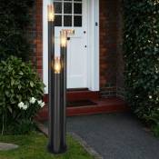 Eclairage de chemin extérieur lampe d'extérieur inox lampadaire lampe de jardin noir, cuivre fumé, 3 flammes E27, DxH 28 x 170 cm