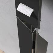 Emco - asis module 2.0 Module WC - modèle encastré, porte-papier, 1 porte avec fente, charnière de porte à gauche, Coloris: aluminium/noir - 975427551