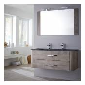 Ensemble meuble de salle de bain 120 cm Curve couleur chêne grisé
