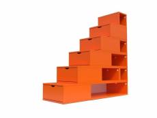 Escalier cube de rangement hauteur 150cm orange ESC150-O