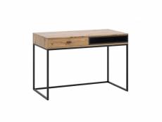 FURNIX Relio bureau moderne avec rangement 120x80,5x60 cm,table de bureau noir/chêne artisan