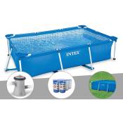 Intex - Kit piscine tubulaire rectangulaire 3,00 x 2,00 x 0,75 m + Filtration à cartouche + 6 cartouches de filtration + Bâche à bulles