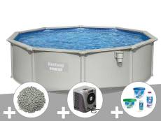 Kit piscine acier ronde Bestway Hydrium 4,60 x 1,20 cm + 10 kg de zéolite + Kit de traitement au chlore + Pompe à chaleur
