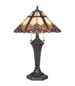 Lampe Cambridge, bronze vintage et verre Tiffany