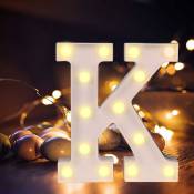 Lettres de l'alphabet à led avec lumière blanche chaude pour décoration d'intérieur,fête,bar,mariage ou festival(K) Groofoo