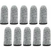 Lot de 10 protège-doigts réutilisables et résistants aux coupures - Pour travail de cuisine, sculpture (gris) - silver black