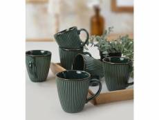Lot de 6 mugs usuals 330ml céramique vert