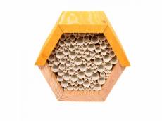 Maison à abeilles hexagonale - l 14,6 x l 14,8 x h 12,8 cm