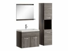 Meuble de salle de bain montreal 60 cm lavabo chene gris - armoire de rangement meuble lavabo evier meubles
