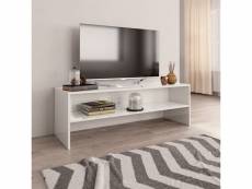 Meuble tv de qualité blanc brillant 120 x 40 x 40 cm aggloméré