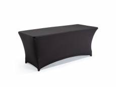 Nappe housse noire pour table pliante 180 cm