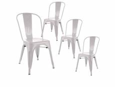 Pamela - lot de 4 chaises métalliques blanches
