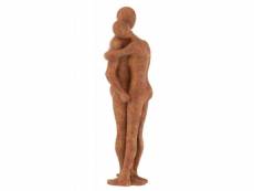 Paris prix - statuette déco "couple câlin" 49cm terracotta