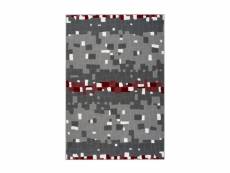 Paris prix - tapis mosaïque à poils courts "vancouver ii" rouge 80 x 150 cm