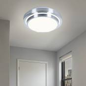 Plafonnier LED blanc chaud plafonnier LED cuisine rond, aluminium brossé, 15W 1100lm blanc chaud, DxH 35 x 9 cm