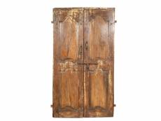 Porte en bois massif et en fer pour l'intérieur ou l'extérieur, ancienne porte médiévale
