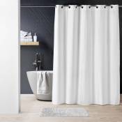 Rideau de douche avec illets clipsables - Blanc - 180 x 200 cm