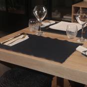 Set de table à franges effilochées - Caviar - 35 x 50 cm